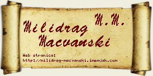 Milidrag Mačvanski vizit kartica